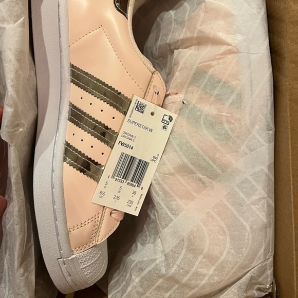 NIB pAdidas Superstar Pink Tint Silver Metallic White Soles Sneaker RARE - Picture 7 of 7
